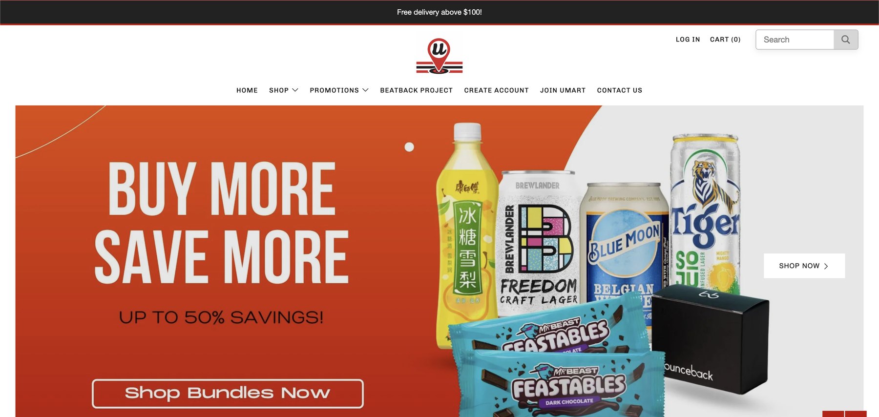 uMart's previous homepage